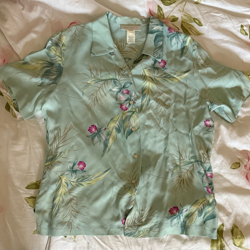 Susan Bristol Mint Set Buttoned Top + Maxi Skirt Size L - Picture 1 of 12